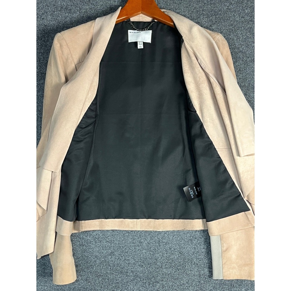 Muubaa Blush Pink Lamb Leather Draped Waterfall Jacket US Size 8‎ M01115R - Picture 11 of 13